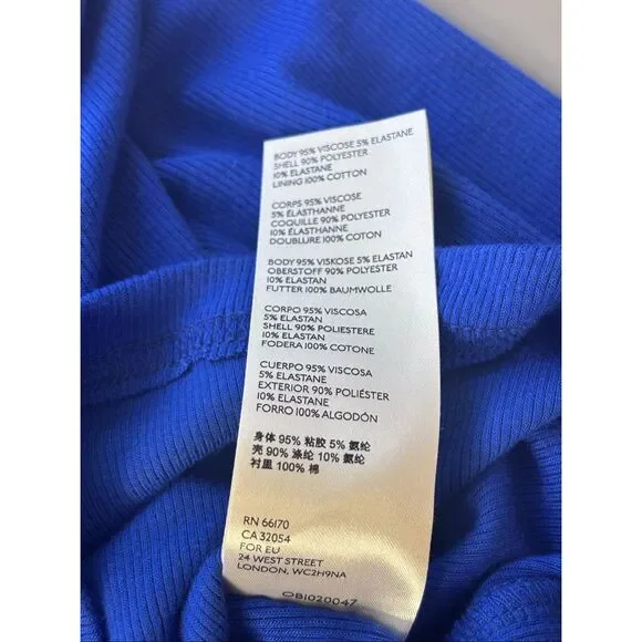 Free People Lookin Forward ribbed crop top open back Size small Blue Flame - Picture 8 of 13